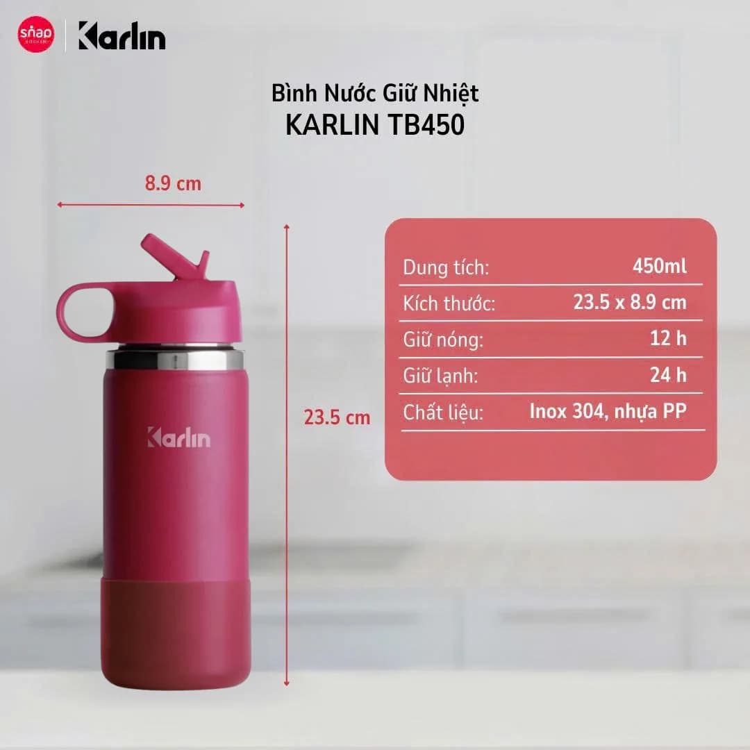 Bình giữ nhiệt Karlin TB450 (Hồng) — ảnh 1