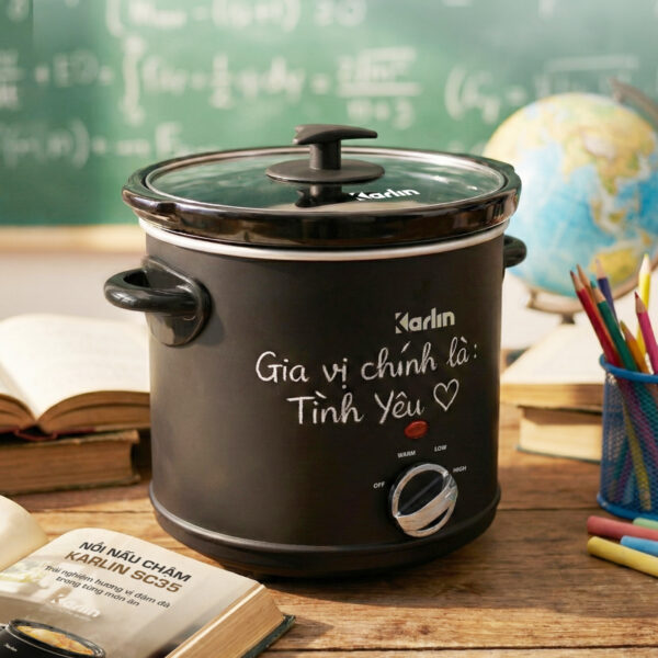 Nồi Nấu Chậm Karlin SC35 3.5L – Lòng Gốm Cao Cấp, 3 Mức Nhiệt, Tiết Kiệm Điện 200W