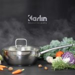 Chảo Karlin Chống Dính Tự Nhiên - Đáy 5 Lớp - Sâu lòng 9,5 cm  - Đường Kính 24 cm - Nấu Được Trên Mọi Loại Bếp - Không kén bếp