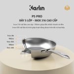 Chảo Karlin Chống Dính Tự Nhiên - P5 PRO - Đáy 5 Lớp - Sâu lòng 4.5 cm - Đường Kính 24 cm - Nấu Được Trên Mọi Loại Bếp - Không Kén Bếp