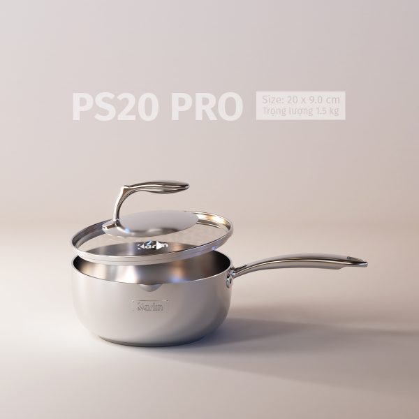 Chảo Karlin Chống Dính Tự Nhiên PS20 PRO - Đáy 5 Lớp - Kiểu Dáng Sang Trọng - Nấu Được Trên Mọi Loại Bếp