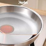 Chảo Karlin Chống Dính Tự Nhiên - Model G26 - Đáy 3 lớp - Inox 316 - 26x5.5 cm - Chất lượng cao (dùng cho bếp từ, bếp Gaz, bếp hồng ngoại...)