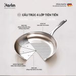 Chảo Karlin Chống Dính Tự Nhiên G20 PRO Inox 316 Đáy 4 Lớp 20cm x 5.5cm - Chuẩn Châu Âu