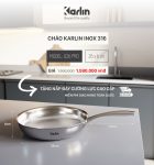 Chảo Karlin Chống Dính Tự Nhiên G20 PRO Inox 316 Đáy 4 Lớp 20cm x 5.5cm - Chuẩn Châu Âu