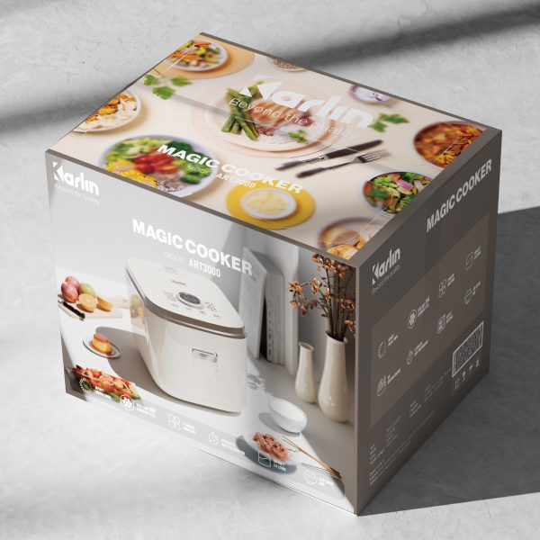 Nồi Cơm Điện KARLIN ART3000 – Lòng Nồi INOX 304 Vân Lục Giác Chống Dính Tự Nhiên, Dung Tích 3 Lít , Nấu Cơm Ngon, Thiết Kế Sang Trọng