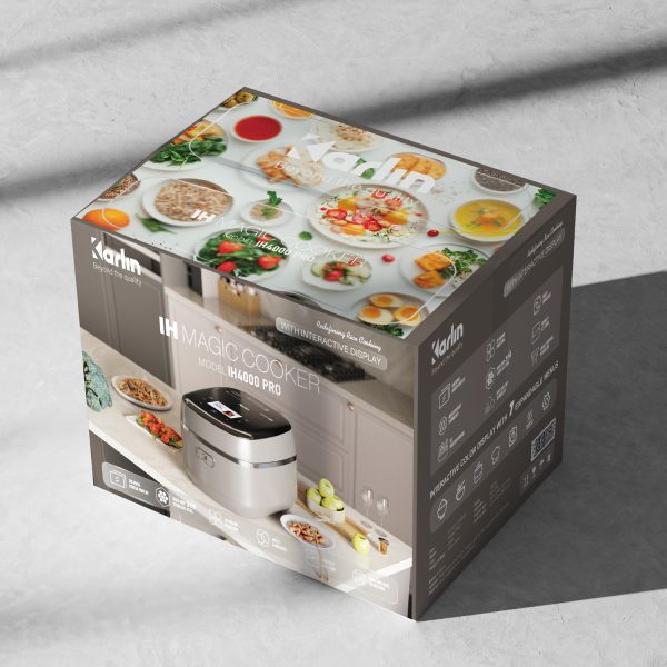 Nồi Cơm Điện Cao Tần KARLIN IH4000 PRO – Lòng Nồi INOX 316L Vân Lục Giác Cao Cấp, Công Nghệ Nấu Cao Tần, Tích Hợp Màn Hình TFT Tương Tác Mới, Hiện Đại, Cao Cấp