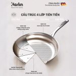Chảo Karlin Chống Dính Tự Nhiên G18 PRO Inox 316 Đáy 4 Lớp 18cm x 5cm – Chuẩn Châu Âu