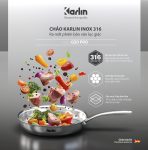 Chảo Karlin Chống Dính Tự Nhiên G20 PRO Inox 316 Đáy 4 Lớp 20cm x 5.5cm – Chuẩn Châu Âu